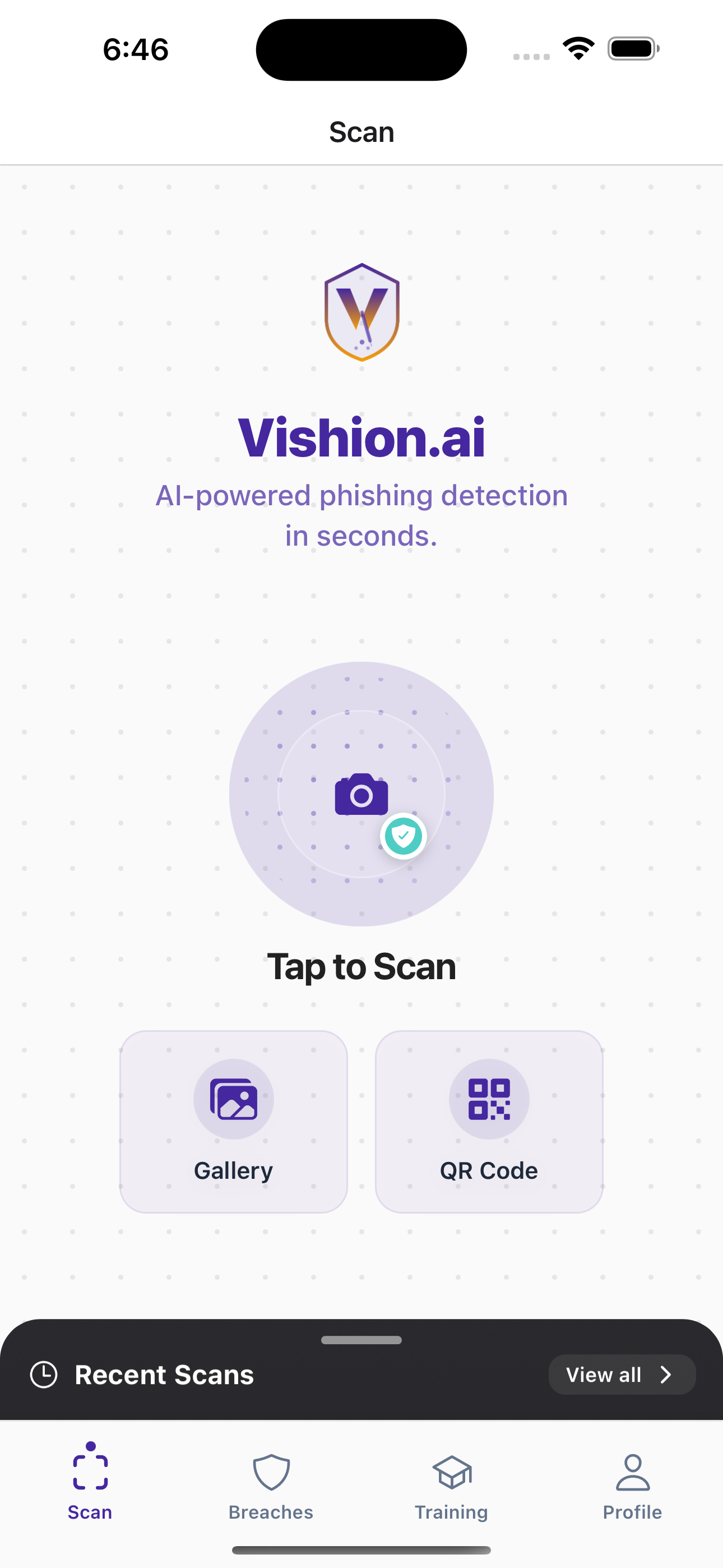 Vishion.ai Modern Scanner Screen